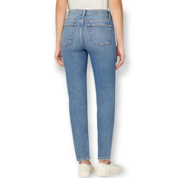 Joe's High Rise Straight Leg Ankle Jeans in Canella Distressing 31 (12) - Picture 2 of 16